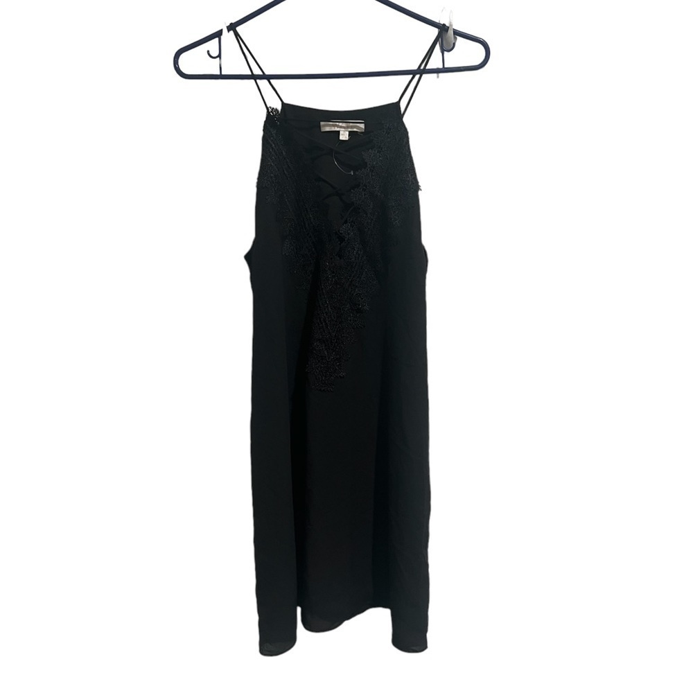 Black criss cross lace slip dress, medium - Picture 3 of 8